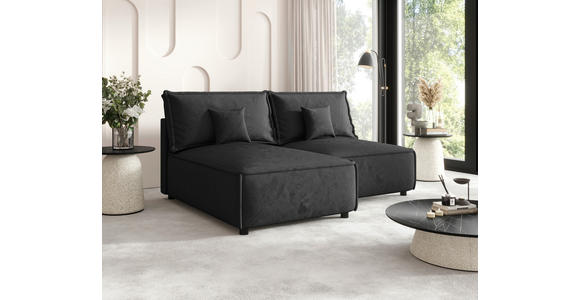 ECKSOFA Anthrazit Webstoff Zierkissen, Rückenkissen, Rücken echt  - Anthrazit/Schwarz, MODERN, Kunststoff/Textil (153/200cm) - Xora