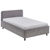POLSTERBETT 140/200 cm,  in Grau, Schwarz, Betttasche,  - Schwarz/Grau, KONVENTIONELL, Holz/Textil (140/200cm) - Boxxx