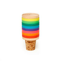 SET OZNAČEVALCEV KOZARCEV - večbarvno, Basics, umetna masa/les (3/6/4cm) - Kikkerland