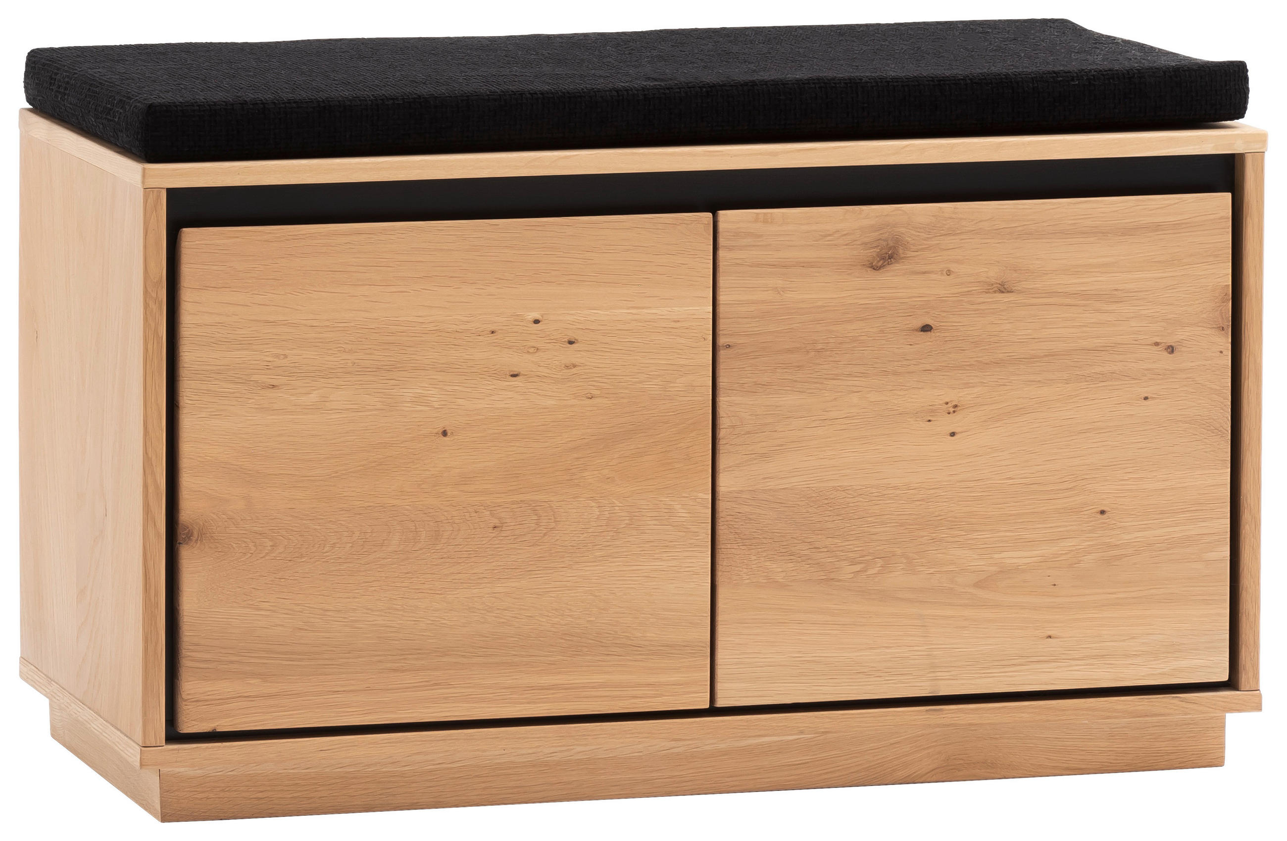 GARDEROBENBANK Struktur Asteiche furniert, teilmassiv Anthrazit, Eiche Bianco  - Eiche Bianco/Anthrazit, Natur, Holz/Textil (81/49/40cm)