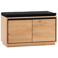 GARDEROBENBANK  in 81/49/40 cm  - Eiche Bianco/Anthrazit, Natur, Holz/Textil (81/49/40cm)