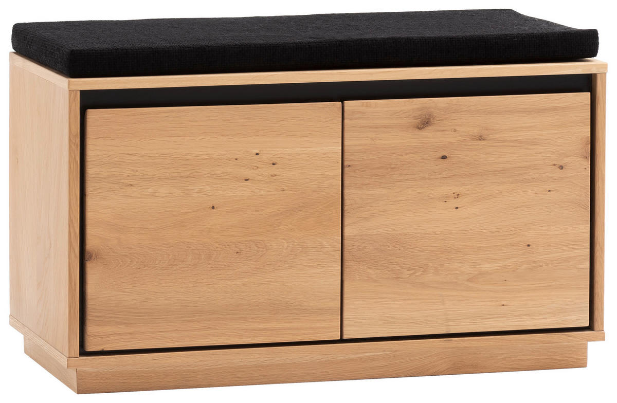 GARDEROBENBANK  in 81/49/40 cm  - Eiche Bianco/Anthrazit, Natur, Holz/Textil (81/49/40cm)