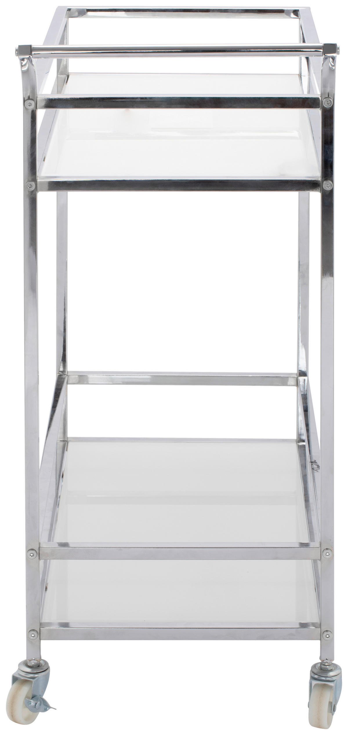 SERVIERWAGEN in Weiß, Chromfarben  - Chromfarben/Schwarz, MODERN, Glas/Kunststoff (60/80/35cm) - PBJ