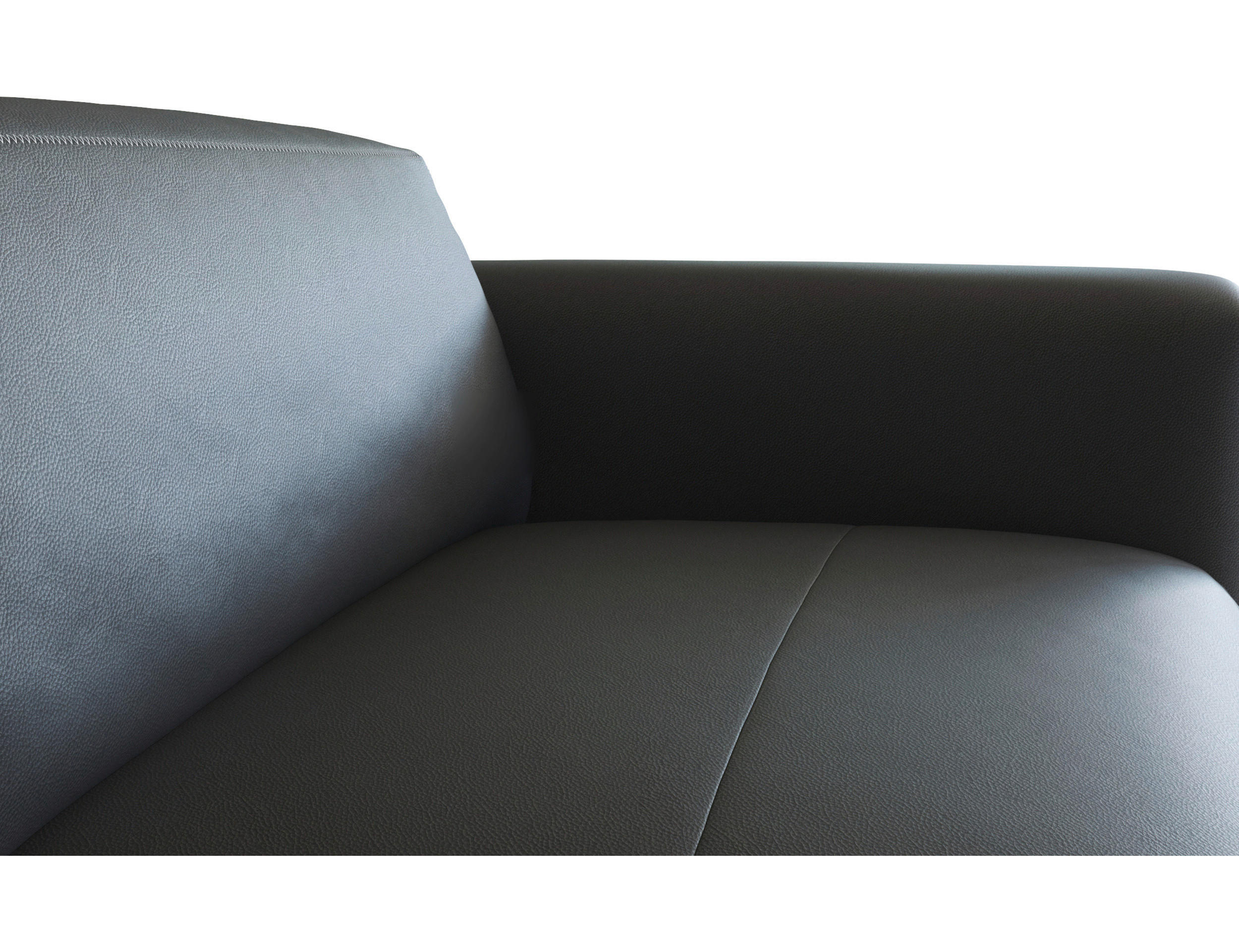 CloseUp von Livetastic ECKSOFA Schwarz Echtleder.