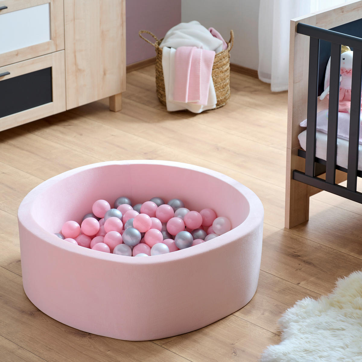 BAZEN S LOPTICAMA   - boje sedefa/srebrne boje, Basics, tekstil/plastika (90/30cm) - My Baby Lou