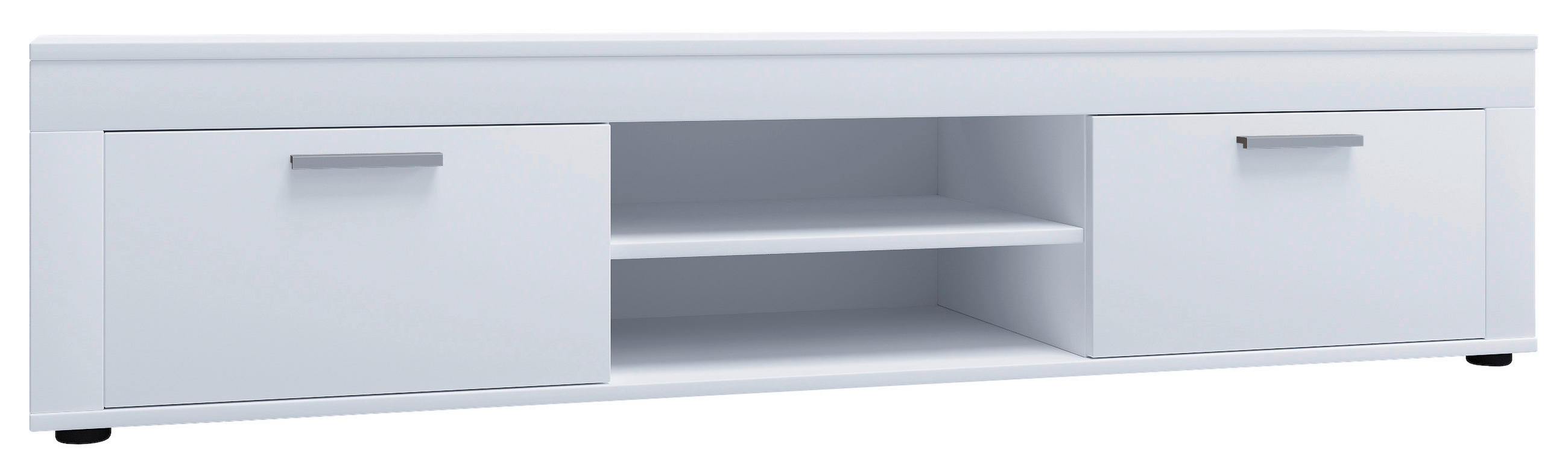 TV-BÄNK Usilo  i 160/37/45 cm  - vit/silver, Design, trämaterial/plast (160/37/45cm) - MID.YOU
