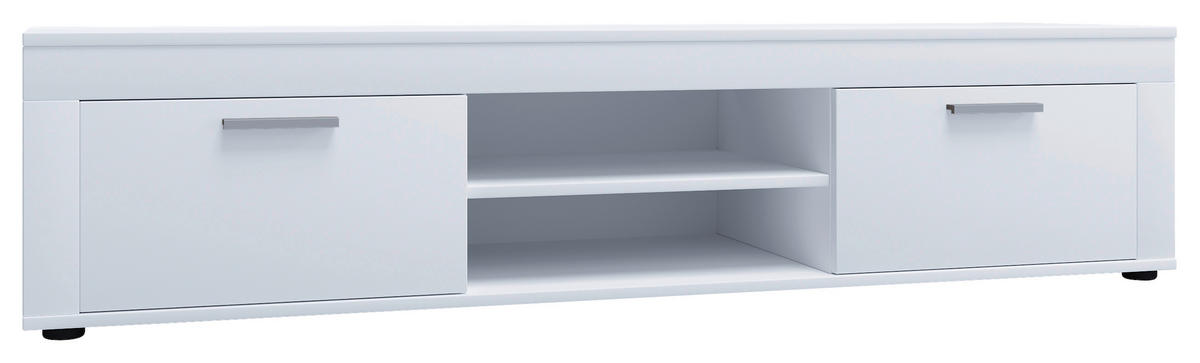 LOWBOARD Usilo  in 160/37/45 cm  - Weiss/Silberfarben, Design, Holzwerkstoff/Kunststoff (160/37/45cm) - MID.YOU