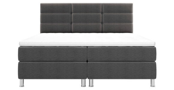 BOXBETT 160/200 cm  in Anthrazit  - Chromfarben/Anthrazit, KONVENTIONELL, Textil/Metall (160/200cm) - Carryhome