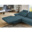 ECKSOFA in Echtleder Blau  180/310 cm  - Blau/Schwarz, Design, Leder/Metall (180/310cm) - Dieter Knoll