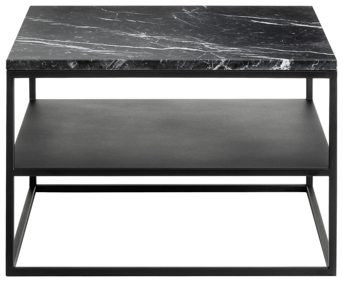 COUCHTISCH 65/65/41,5 cm quadratisch Schwarz  - Schwarz, Design, Stein/Metall (65/65/41,5cm) - Johann Jakob