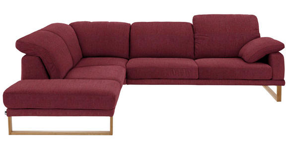 WOHNLANDSCHAFT in Textil Rot - Eichefarben/Rot, Natur, Holz/Textil (226/281cm) - Valnatura