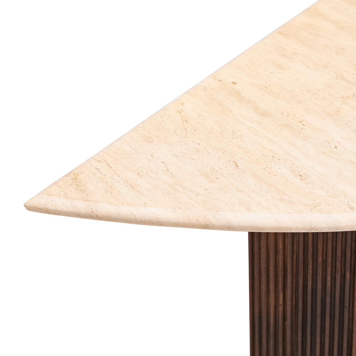 KONSOLENTISCH Mangoholz vollmassiv Dunkelbraun, Beige  - Dunkelbraun/Beige, Design, Holz/Stein (100/76/40cm) - Livetastic