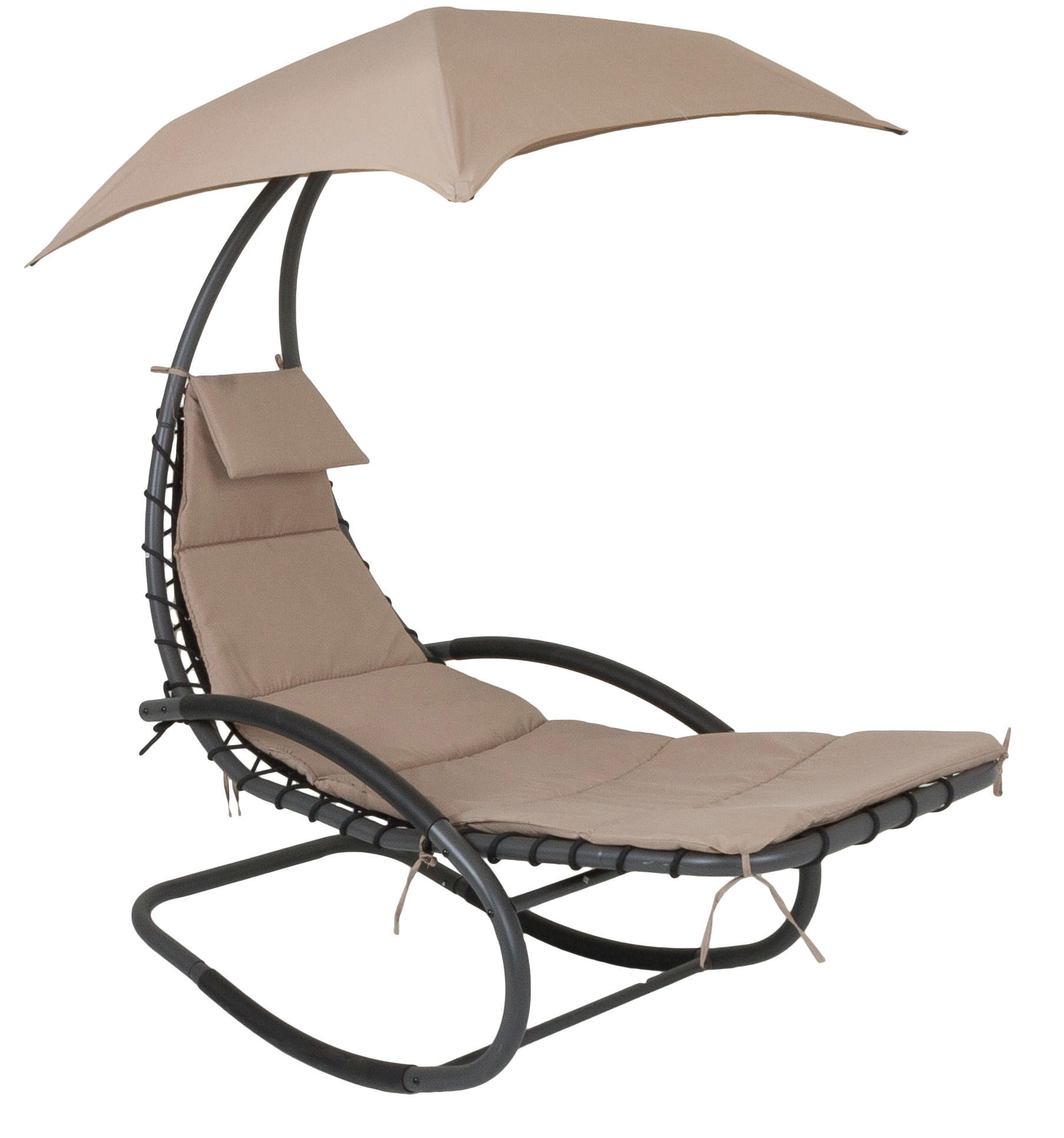 SCHAUKELLIEGE  - Anthrazit/Creme, Basics, Kunststoff/Metall (170/82/185cm) - Gardenson