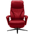 RELAXSESSEL in Leder Rot  - Rot/Schwarz, Design, Leder/Metall (75/106/88cm) - Dieter Knoll
