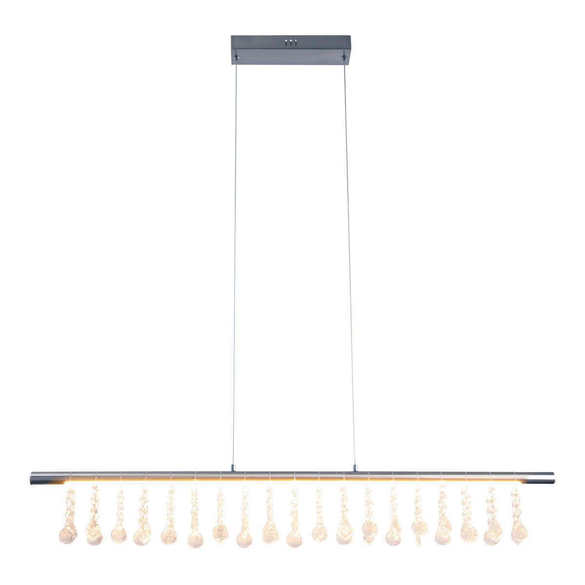 LED-HÄNGELEUCHTE 100/6/120 cm  - Nickelfarben, Design, Glas/Kunststoff (100/6/120cm) - Näve