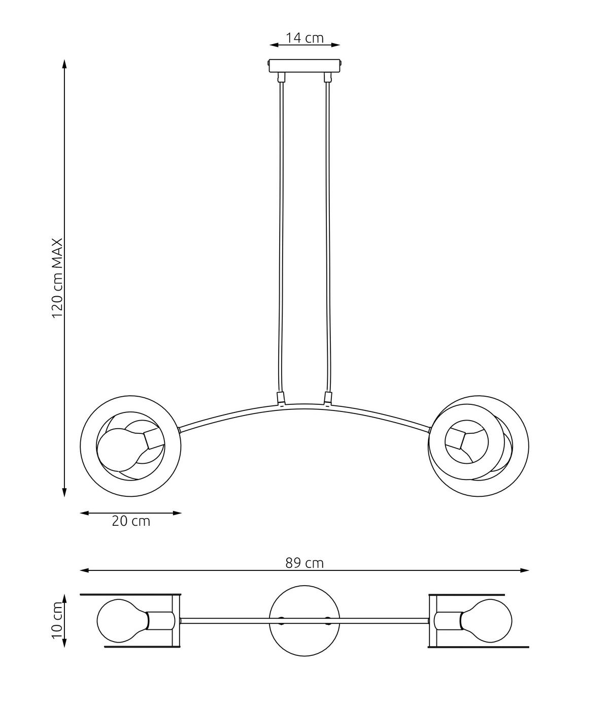 HÄNGELEUCHTE  89/14/120 cm    - Weiß, LIFESTYLE, Metall (89/14/120cm)