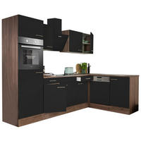 ECKKÜCHE 280/172 cm  in Schwarz  - Eichefarben/Schwarz, Basics, Holzwerkstoff/Metall (280/172cm) - Respekta