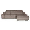 ECKSOFA in Chenille Taupe  - Taupe/Chromfarben, Design, Textil/Metall (286/165cm) - Livetastic