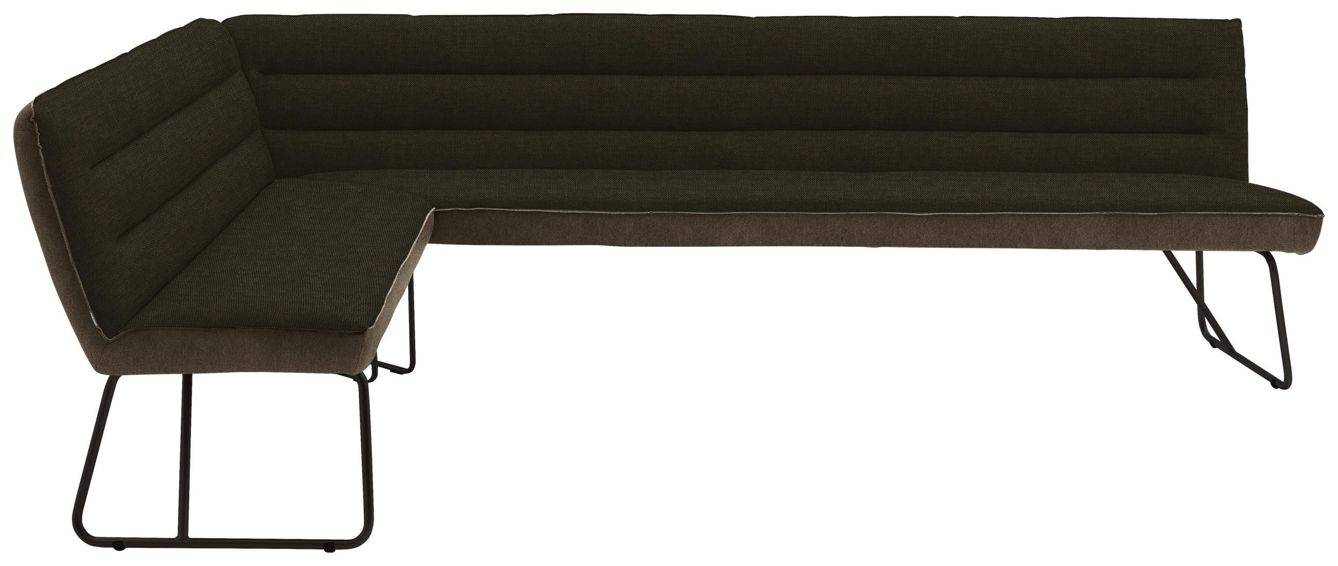 ECKBANK 174/274 cm  in Braun, Schwarz, Dunkelbraun  - Dunkelbraun/Schwarz, Design, Textil/Metall (174/274cm) - Dieter Knoll