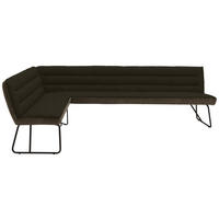 ECKBANK 174/274 cm  in Braun, Schwarz, Dunkelbraun  - Dunkelbraun/Schwarz, Design, Textil/Metall (174/274cm) - Dieter Knoll