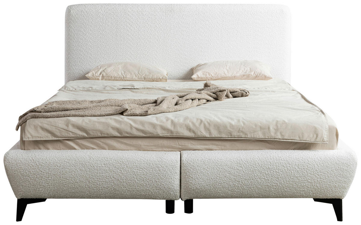 POLSTERBETT 180/200 cm  in Creme  - Creme/Schwarz, Modern, Holz/Holzwerkstoff (180/200cm) - MID.YOU