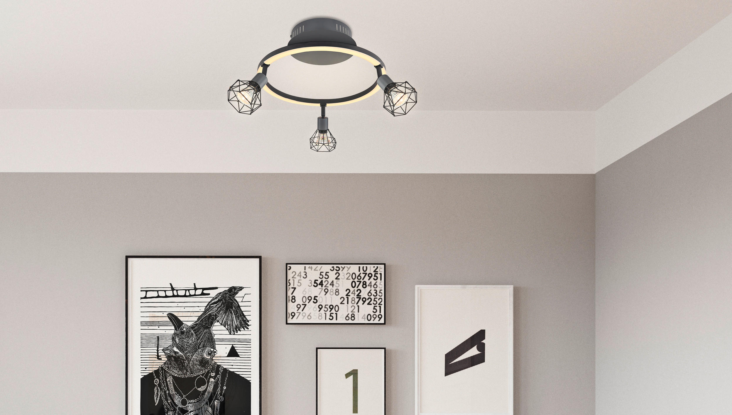 SPOTLIGHT Jutta 46/38,5/20 cm   - grafitfärgad/svart, Basics, metall (46/38,5/20cm) - Globo