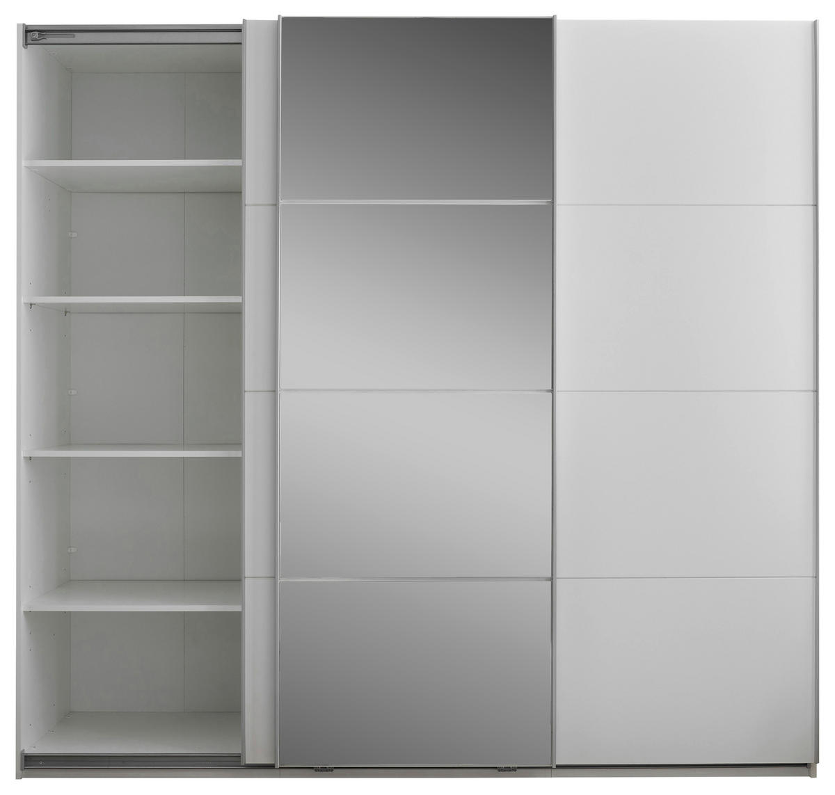 ORMAR S KLIZNIM VRATIMA bijela   - bijela/boje aluminija, Konvencionalno, staklo/drvni materijal (215/204/63cm) - Hom`in