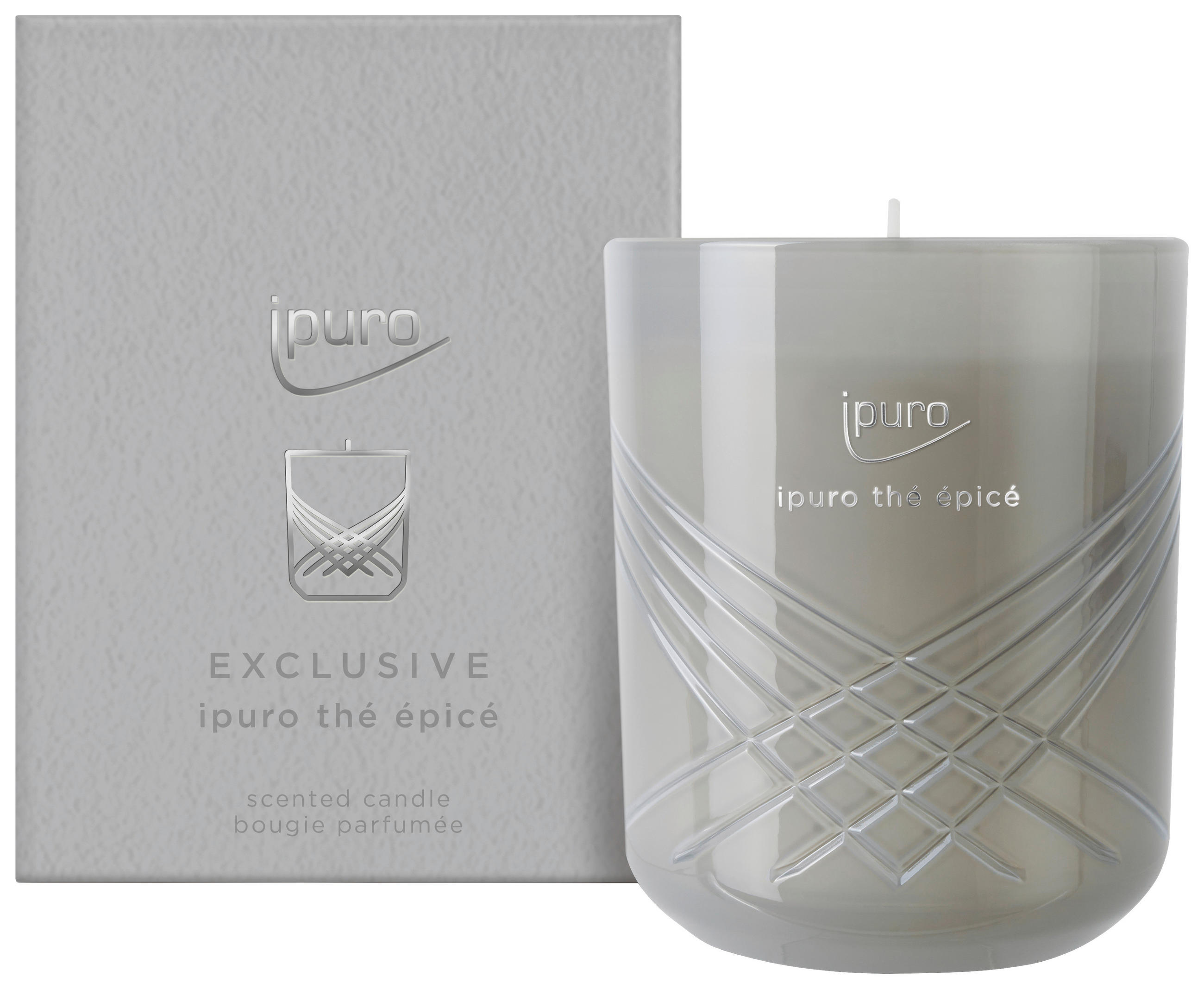 KERZE IM GLAS - Grau, Basics, Glas (9/9/11,5cm) - Ipuro