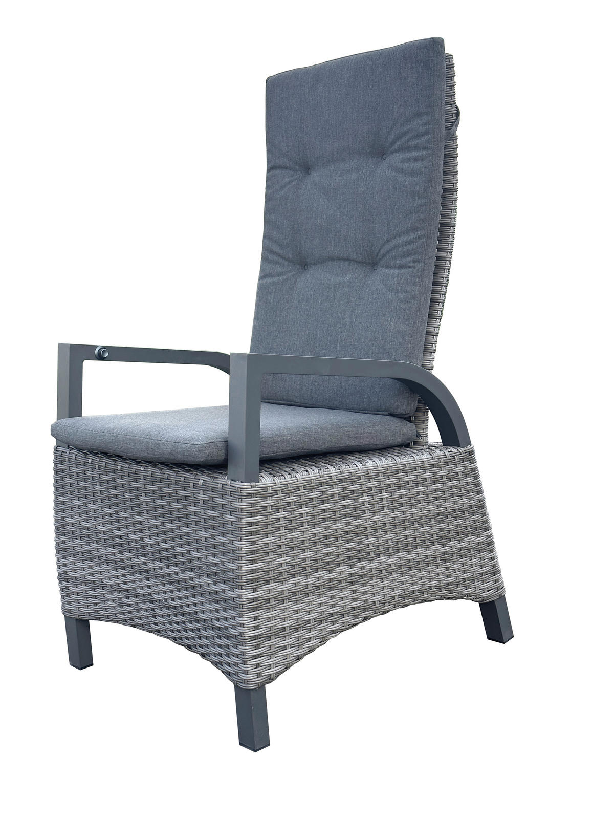 GARTENSTUHL-SET Metall, Kunststoff, Textil Anthrazit, Grau  - Anthrazit/Grau, Basics, Kunststoff/Textil (67/112/60cm) - Gardenson