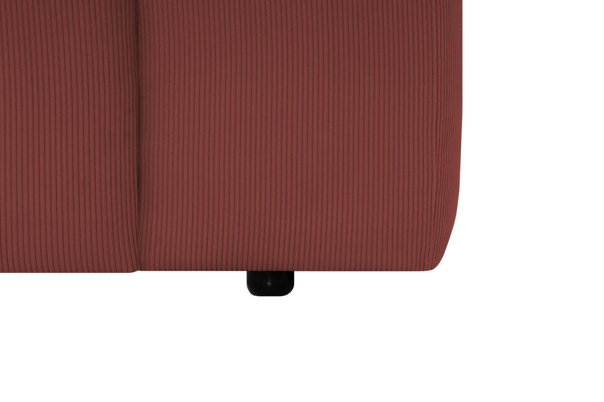 ECKSOFA HANNAH Rot Cord  - Rot/Schwarz, Design, Kunststoff/Textil (200/304cm) - MID.YOU