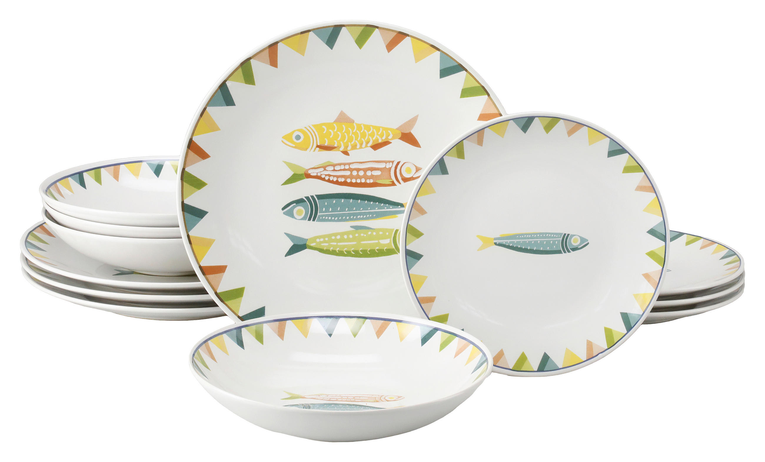 TAFELSERVICE Sardinhas 12-teilig  - Multicolor, Basics, Keramik - Creatable