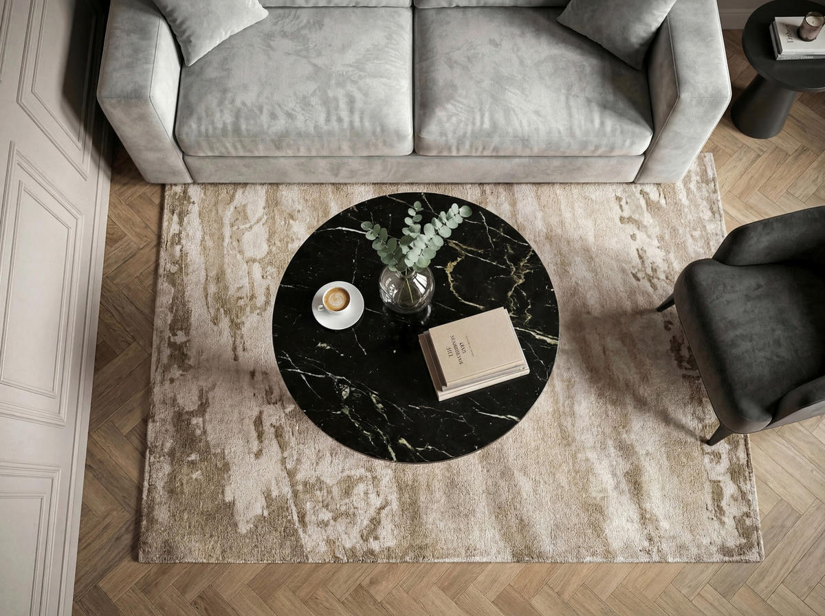 SOFFBORD i sten 60/60/39 cm  - svart/guldfärgad, Design, metall/sten (60/60/39cm) - MID.YOU