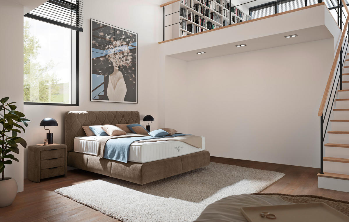 BOXSPRINGBETT 180/200 cm  in Braun  - Schwarz/Braun, Design, Kunststoff/Textil (180/200cm) - Johann Jakob