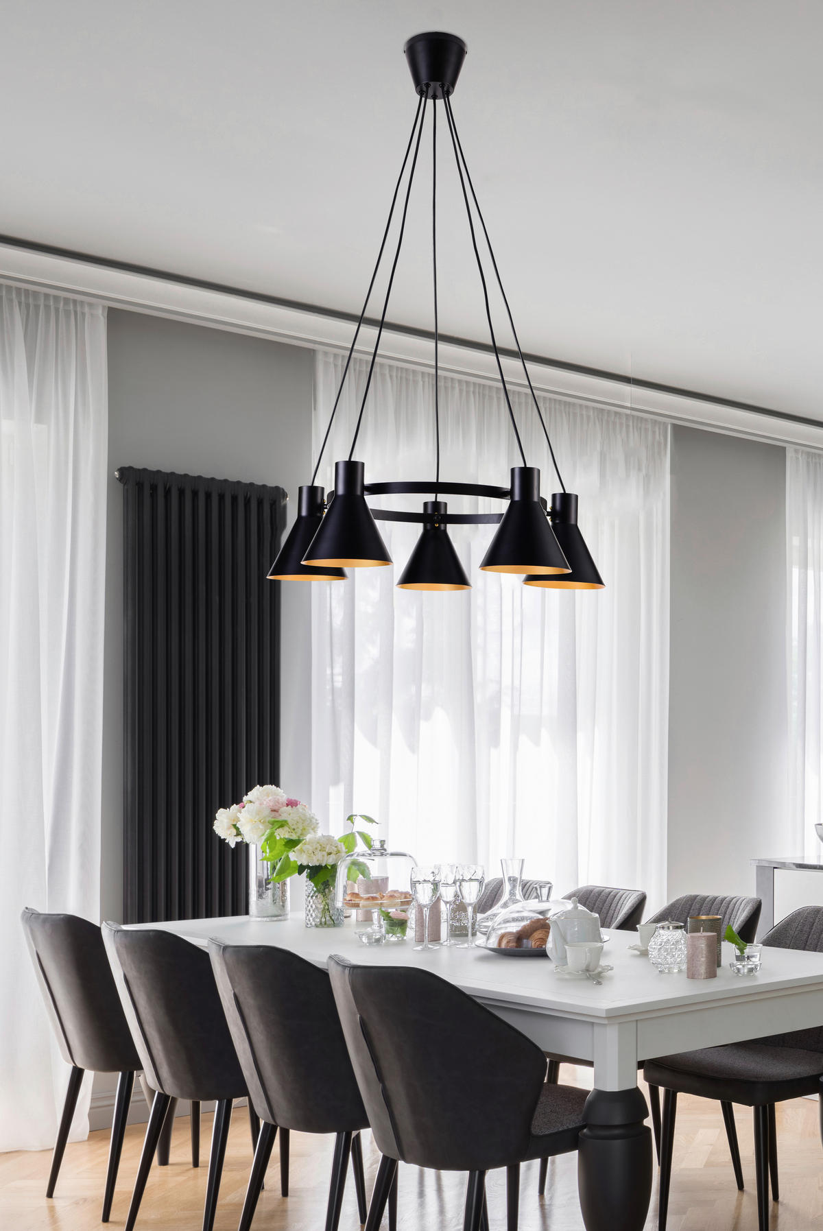 PENDELLEUCHTE More 65/65/100 cm   - Goldfarben/Schwarz, Design, Metall (65/65/100cm)