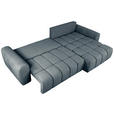 ECKSOFA  in Velours Blau  - Blau/Schwarz, KONVENTIONELL, Kunststoff/Textil (298/168cm) - Carryhome