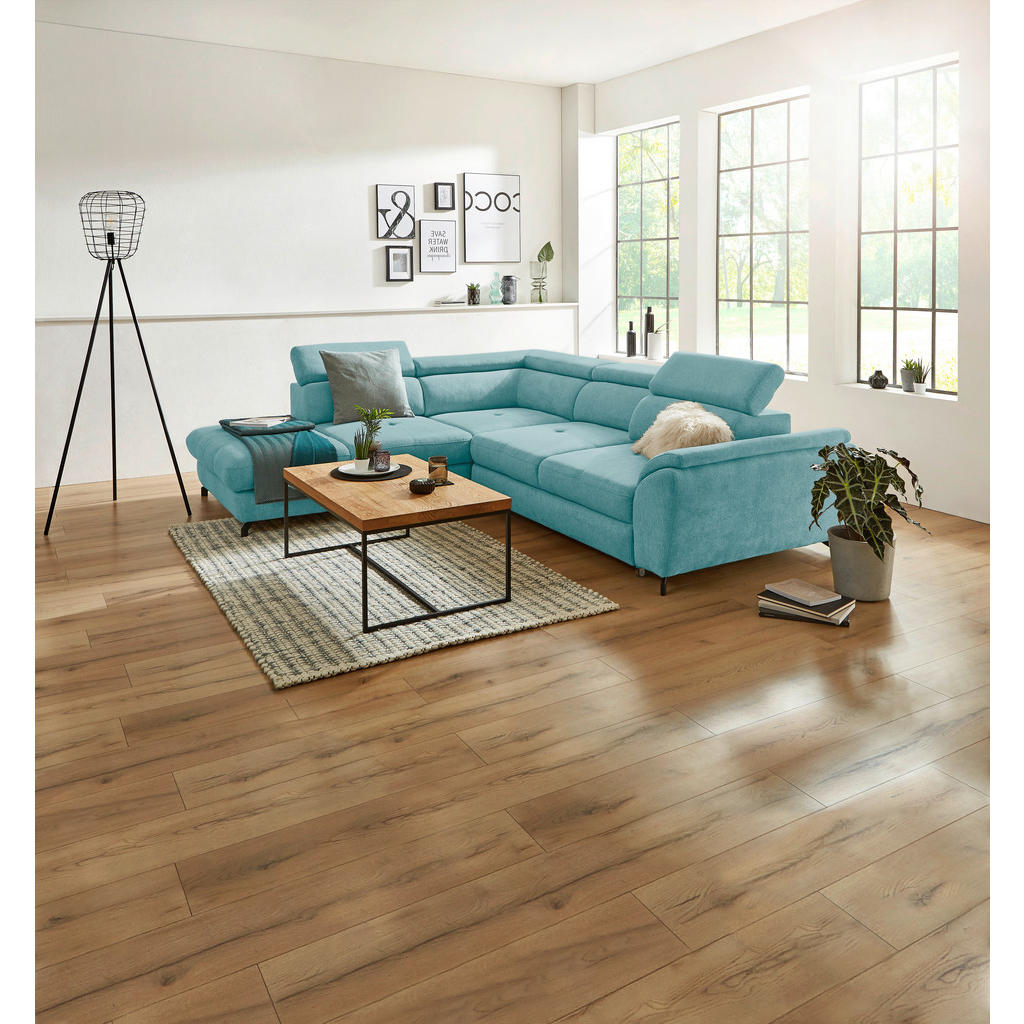 Thumbnail - Stylife Ecksofa, Türkis, Textil, 5-Sitzer, Ottomane links, L-Form, 277x237 cm, Fußauswahl, Stoffauswahl, seitenverkehrt ...