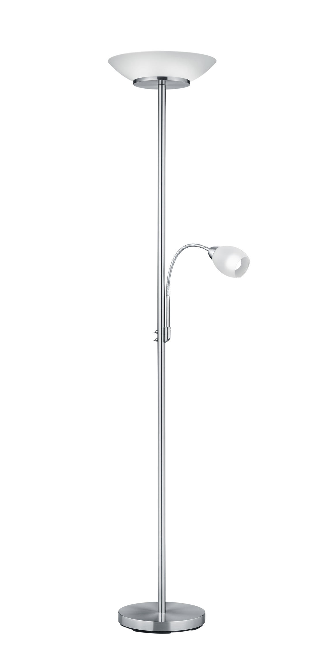 STEHLEUCHTE 34/180 cm    - Weiß/Nickelfarben, Basics, Glas/Metall (34/180cm)
