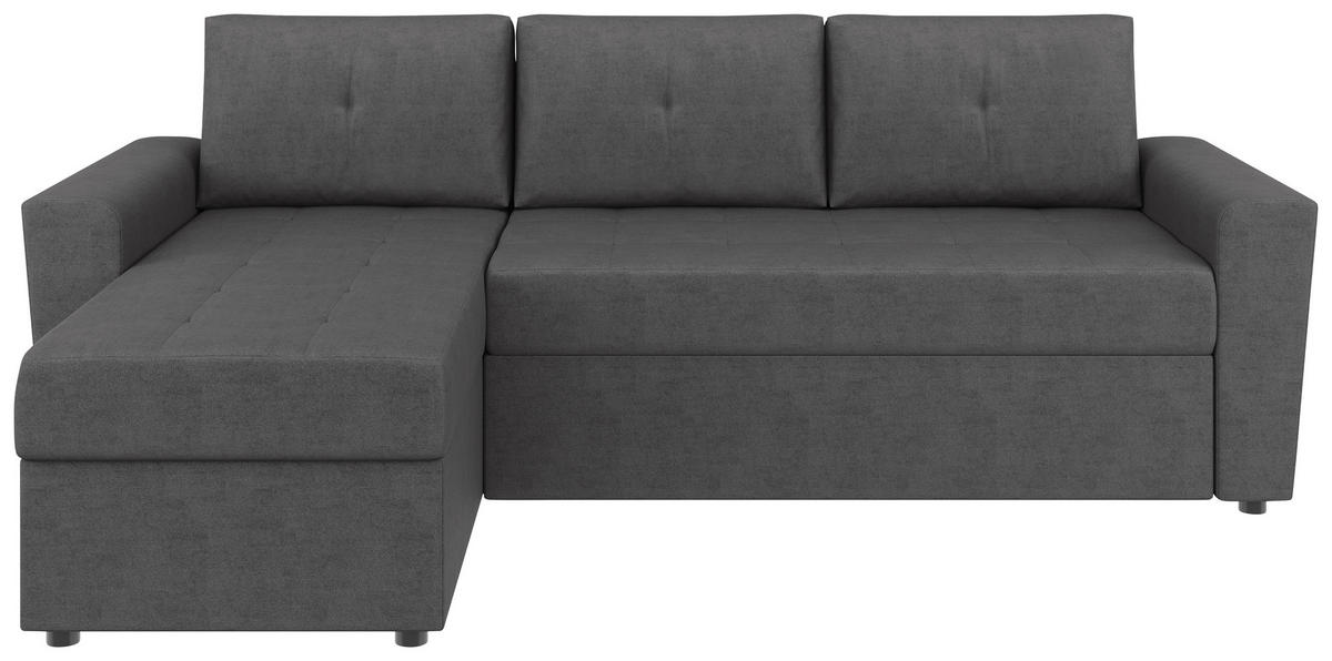 ECKSOFA TERMOLI Grau Jacquard  - Schwarz/Grau, Design, Kunststoff/Textil (231/155cm) - MID.YOU