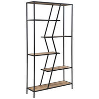 REGAL Schwarz, Eiche Artisan  - Schwarz/Eiche Artisan, Trend, Holzwerkstoff/Metall (93/180/28cm) - Carryhome