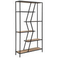REGAL Schwarz, Eiche Artisan  - Schwarz/Eiche Artisan, Trend, Holzwerkstoff/Metall (93/180/28cm) - Carryhome