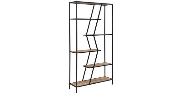 REGAL Schwarz, Eiche Artisan  - Schwarz/Eiche Artisan, Trend, Holzwerkstoff/Metall (93/180/28cm) - Carryhome