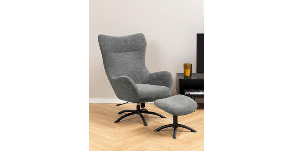 SESSELSET Flachgewebe Hocker - Anthrazit/Schwarz, Design, Textil/Metall (76/105/86cm) - Carryhome
