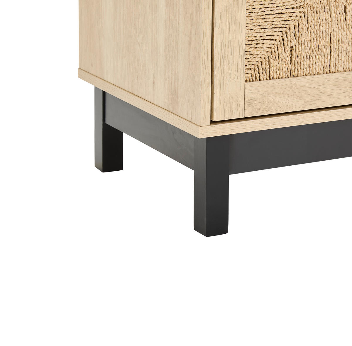 TV-BÄNK  i 160/45/39 cm  - svart/naturfärgad, Natur, metall/papper (160/45/39cm) - MID.YOU