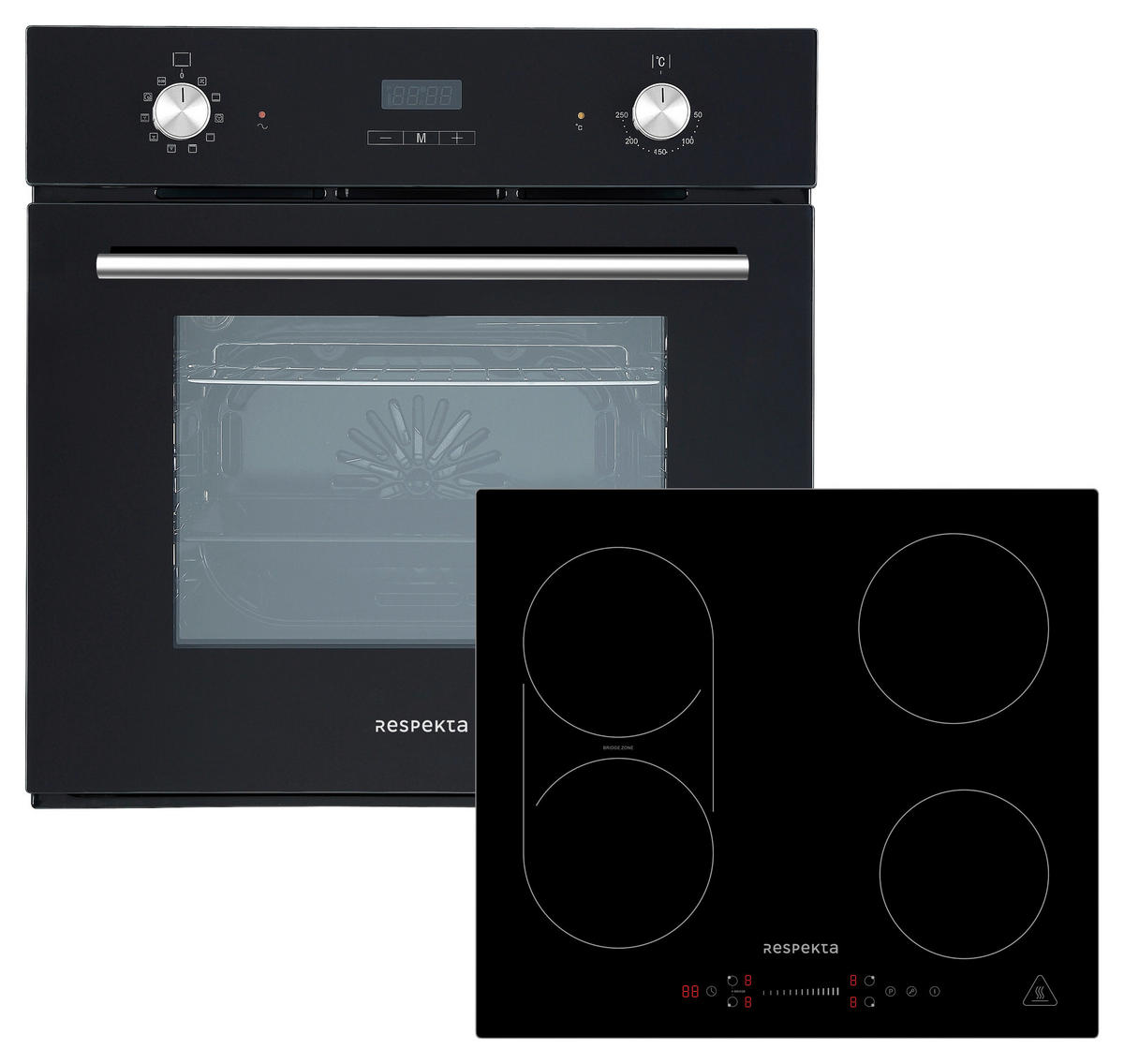 BACKOFENSET ASET6006600I  - Schwarz, Trend, Glas/Metall (59,5/59/55cm) - Respekta