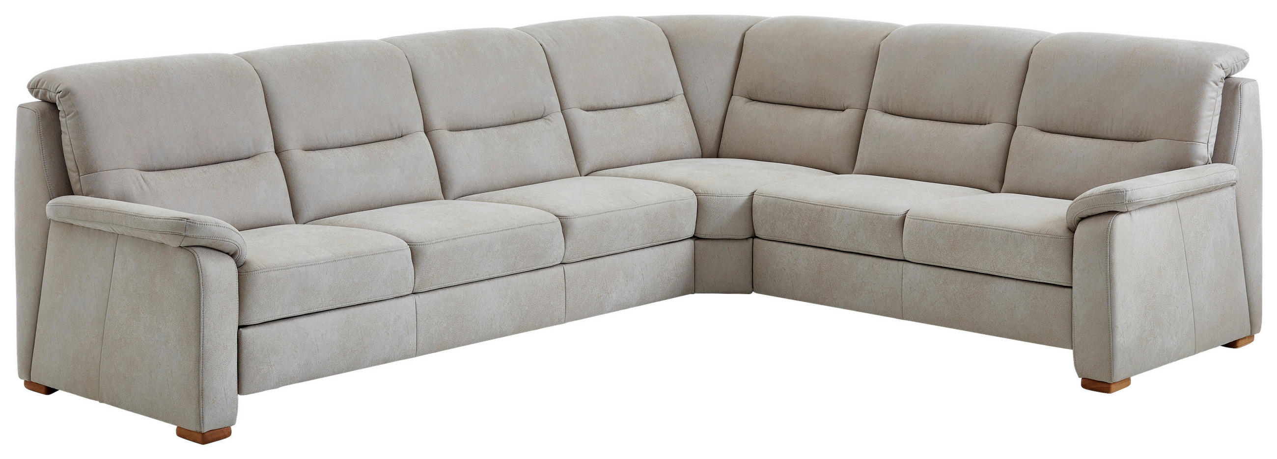 ECKSOFA Mikrofaser Hellgrau  - Eiche Bianco/Hellgrau, Konventionell, Holz/Textil (303/245cm) - Beldomo Comfort