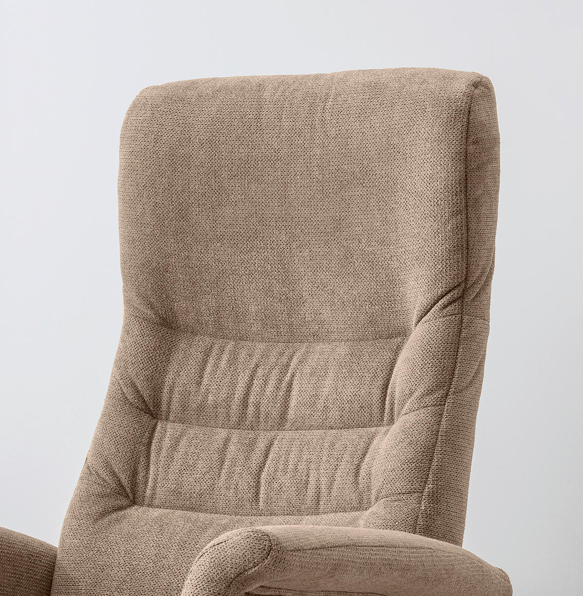 RELAXSESSEL LATINA Chenille Kopfteilverstellung, Fußteilverstellung, Rücken echt    - Hellbraun/Schwarz, MODERN, Textil/Metall (72/118/85-165cm) - Livetastic