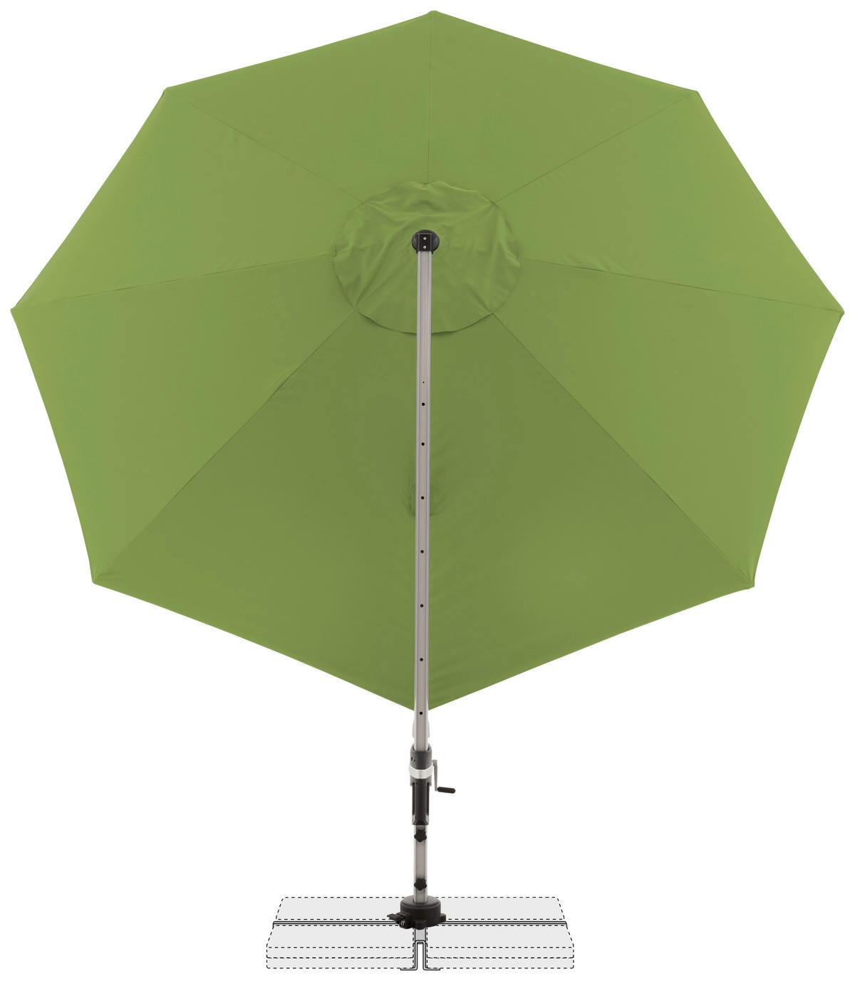 AMPELSCHIRM 370 cm Grün  - Silberfarben/Grün, Basics, Textil/Metall (370cm) - Doppler