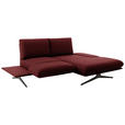 ECKSOFA  in Flachgewebe Rot  234/155 cm  - Rot/Schwarz, Design, Textil/Metall (234/155cm) - Dieter Knoll