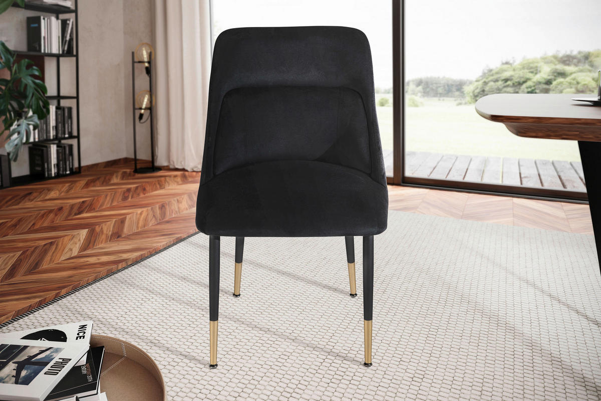 STOLIČKA, 49/85/56 cm - čierna/zlatá, Design, kov/textil (49/85/56cm) - Livetastic