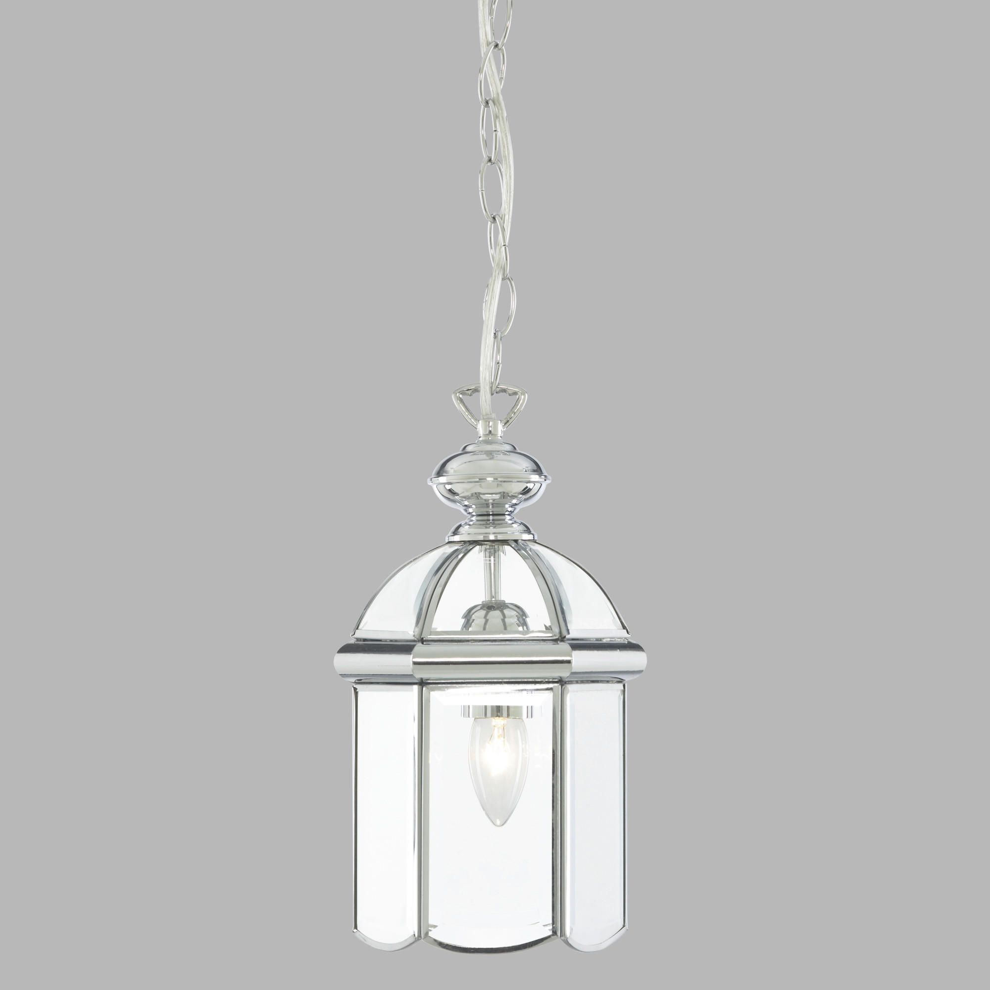 HÄNGELEUCHTE Bevelled 18/32 cm   - Chromfarben, KONVENTIONELL, Glas/Metall (18/32cm) - Searchlight